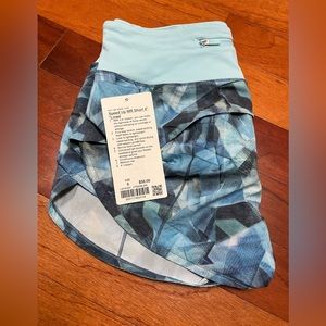 Lululemon speed up shorts size 6 new with tags, 4” mid rise lined